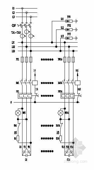 三相四线无功电能表接线图资料下载-16回路无功自动补偿电气原理图