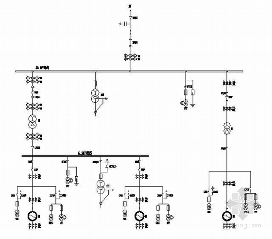 变电站电气主接线cad图资料下载-某变电站电气主接线图