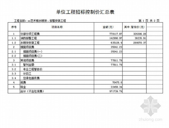 消防工程分部资料下载-[山东]2013年艺术楼消防工程招标控制价