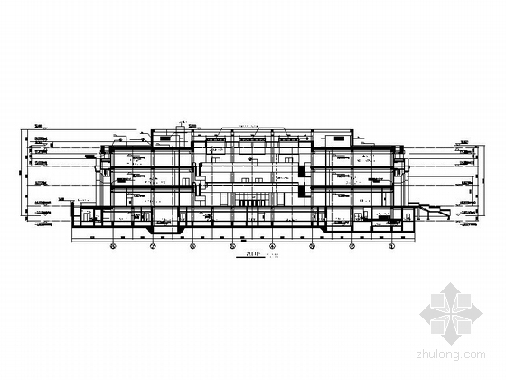 [宁夏]省级博物馆建筑施工图(知名建筑设计院)-省级博物馆建筑施工图剖面图