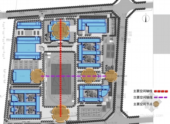 [江苏]现代风格一校三园全寄宿校园规划设计方案文本（含CAD）-现代风格一校三园全寄宿校园规划分析图