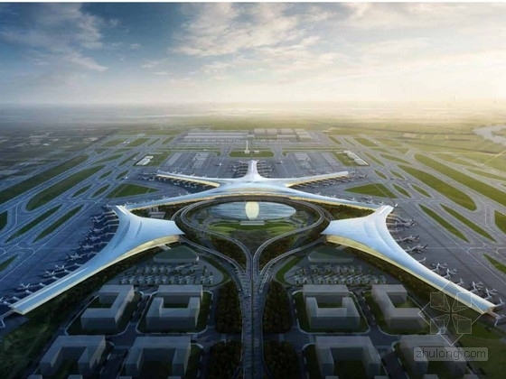 机场目视助航灯光资料下载-[青岛]3层大型海星型国际机场建筑设计方案文本