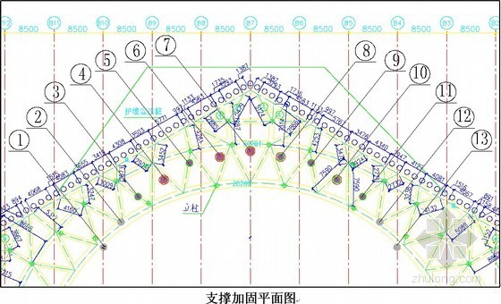 混凝土环梁内支撑资料下载-框架核芯筒结构工程内支撑加固方案