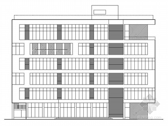 六层洋房施工图纸资料下载-[广东]现代风格六层办公楼施工图（含水电结构施工图）