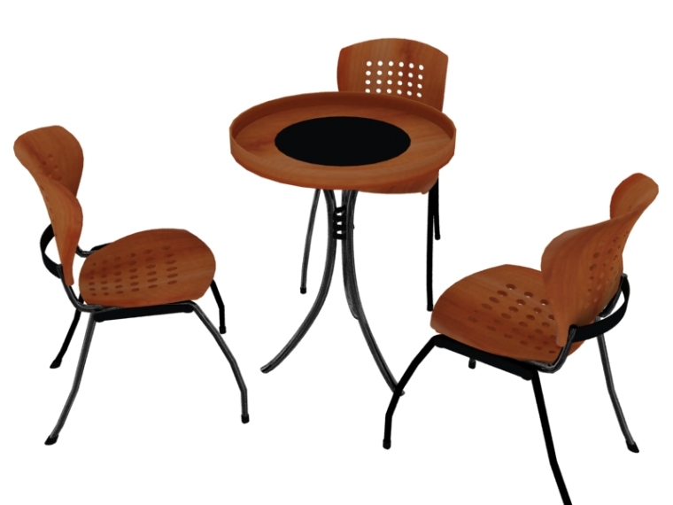 餐椅3d模型资料下载-简便餐桌椅3D模型下载