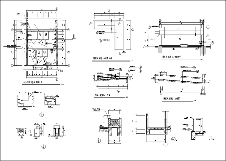 现代高层酒店综合建筑设计施工图CAD-现代高层酒店建筑设计节点结构图