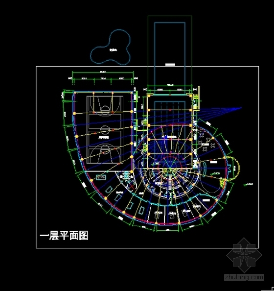 海螺形钢板外墙运动会所建筑设计方案文本-海螺形钢板外墙运动会所各层平面图