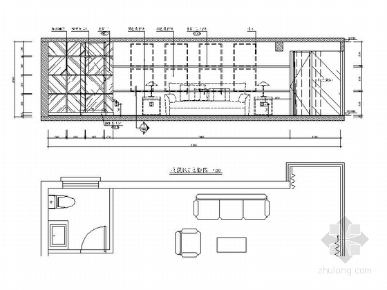 [广东]精品黑白风格两层别墅样板房室内装修施工图（含效果）收藏区立面图