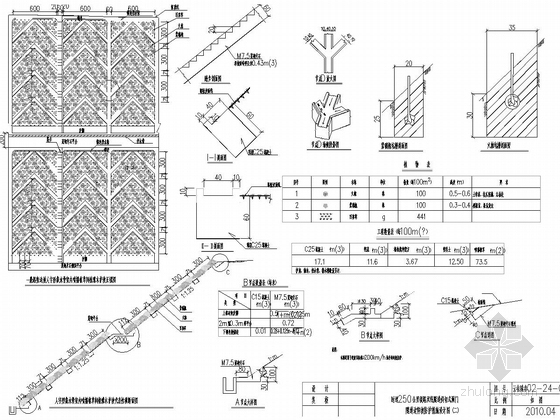 [云南]时速250公里铁路双线隧道斜切式洞门设计图90张CAD（知名大院）-隧道边仰坡防护措施设计