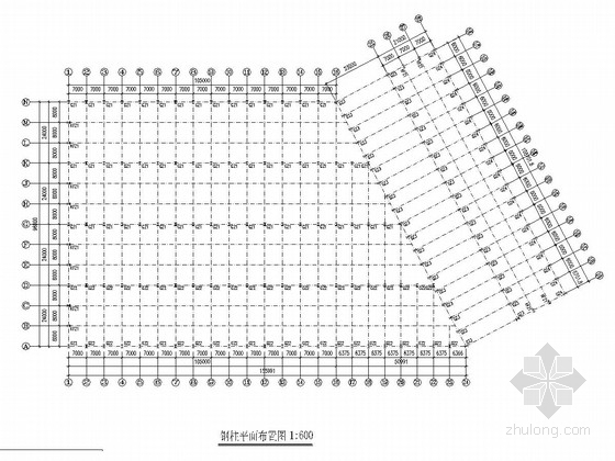 12米跨门架资料下载-96米跨单层门式刚架结构厂房结构图