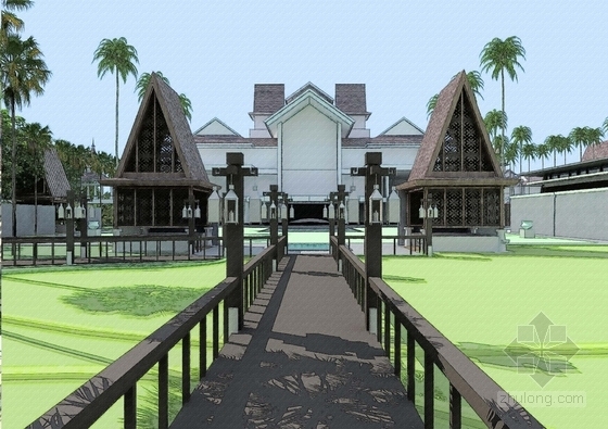 [海南]东南亚温泉度假村景观规划设计方案-景观效果图