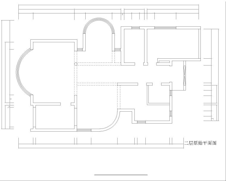 [上海]康桥半岛金沙苑别墅施工图设计方案-二层原始平面图