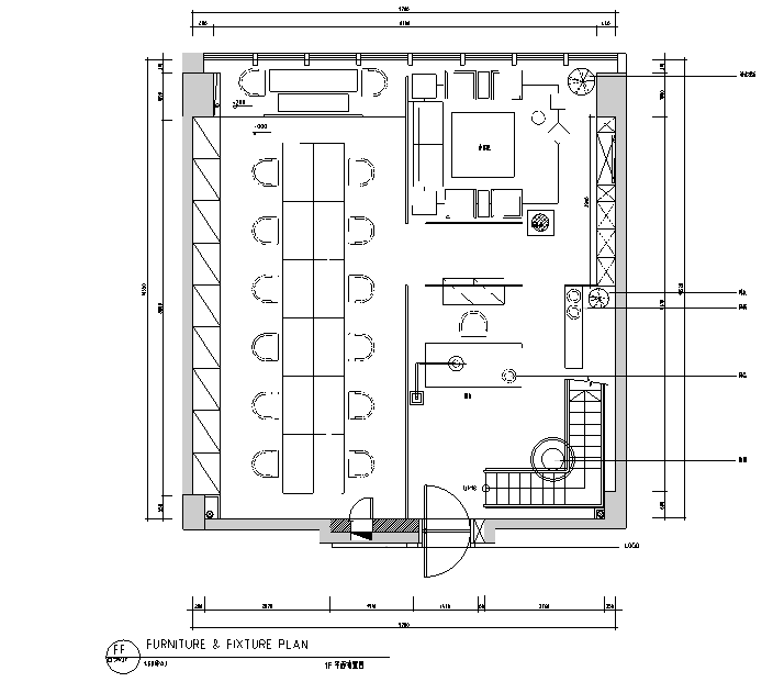 [新疆]分公司时代广场商业空间设计施工图（附效果图）-平面布置图