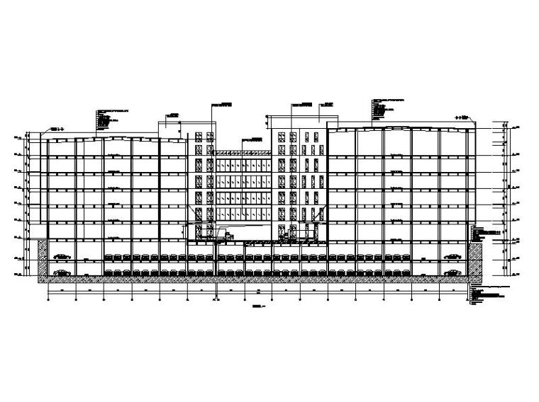 [深圳]丙类高层陶土板外墙标准生产厂房建筑施工图-丙类高层陶土板外墙标准生产厂房建筑剖面图