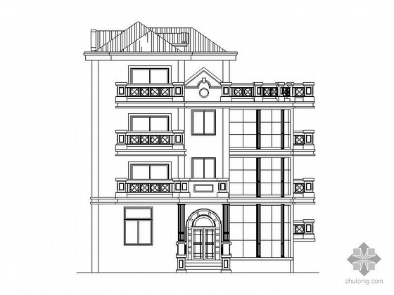 二层居宅资料下载-[新农村]某四层自宅别墅建筑施工图