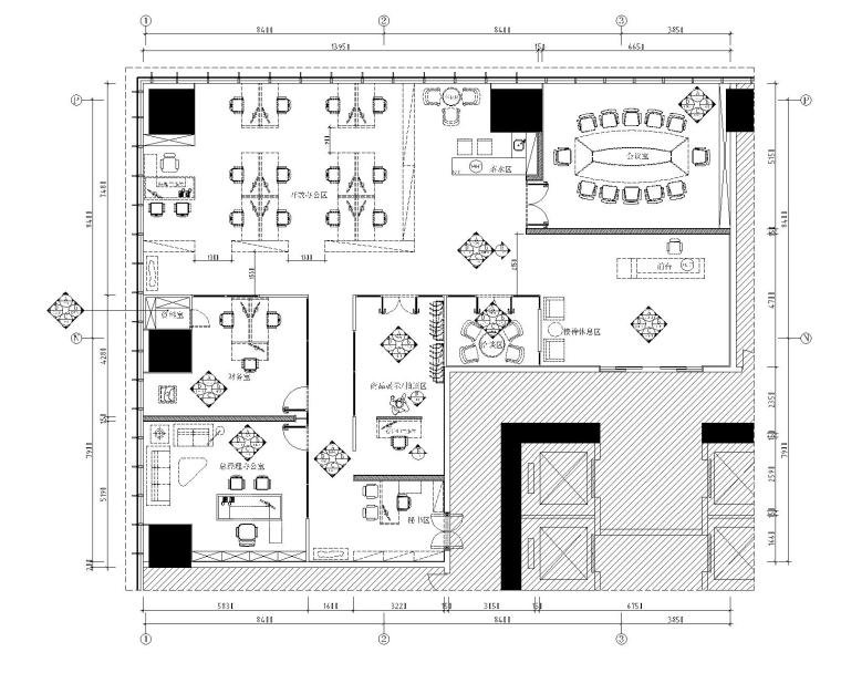 建筑公司前台效果图资料下载-现代295㎡--品质办公户型样板间施工图+效果图