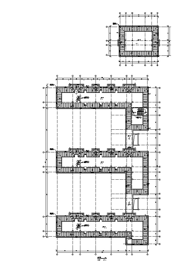 [安徽]多层新中式风格小学办公楼及综合楼建筑施工图（17年最新）-多层新中式风格小学办公楼及综合楼建筑平面图