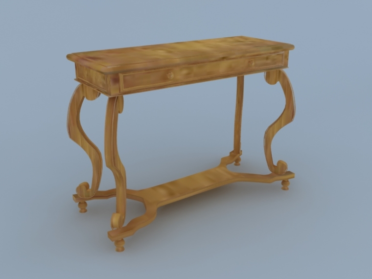 古典边柜3d模型资料下载-欧式边桌3D模型下载