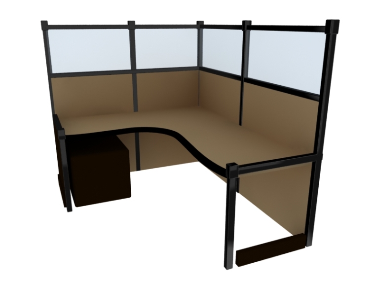办公桌CAD详图资料下载-简洁办公桌3D模型下载