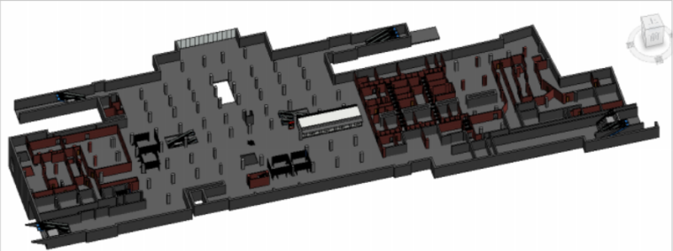 西安地铁三号线四标大雁塔站BIM应用总结-大雁塔站站厅层建筑模型