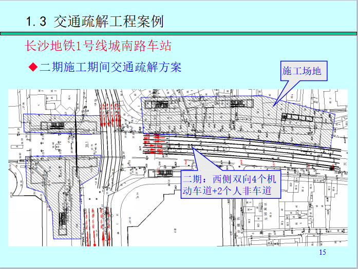 城市轨道交通修建技术之地下铁道车站施工技术PPT（138页）-交通疏解工程案例