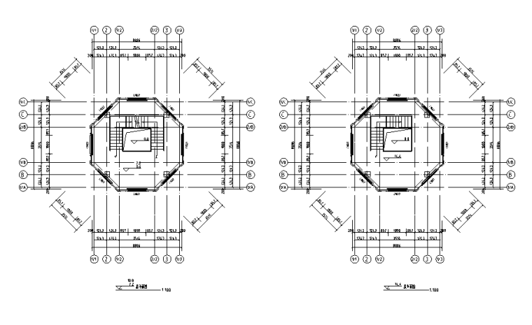 欧式观光塔建筑设计-平面图