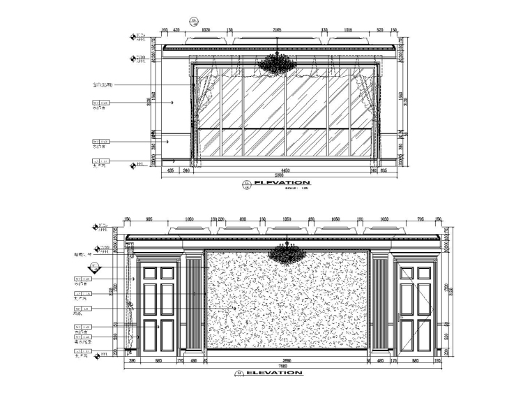 [吉林]欧式风格知名地产华府样板房装修施工图（附效果图）-立面