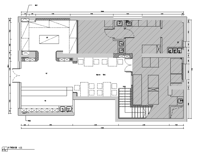 星巴克咖啡尺寸资料下载-[新疆]loft风格铂晶湾咖啡厅设计施工图（附效果图）