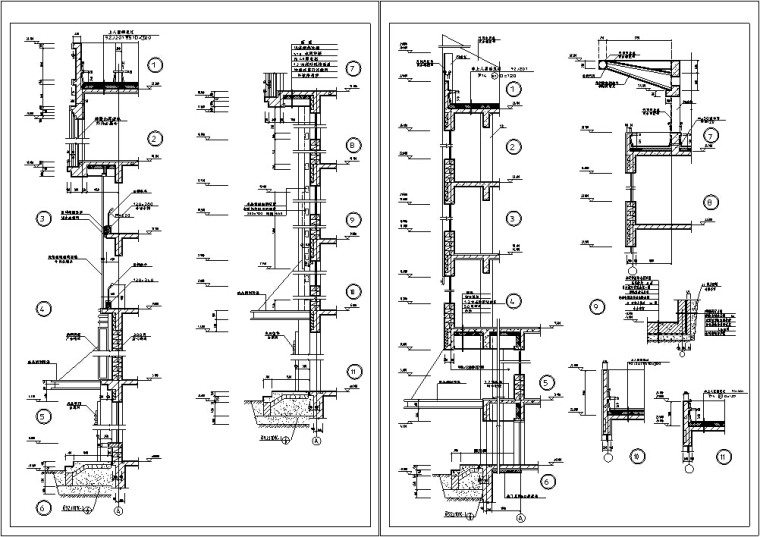 海城商厦现代多层商业建筑设计施工图CAD-现代多层海城商厦建筑设计节点构造图