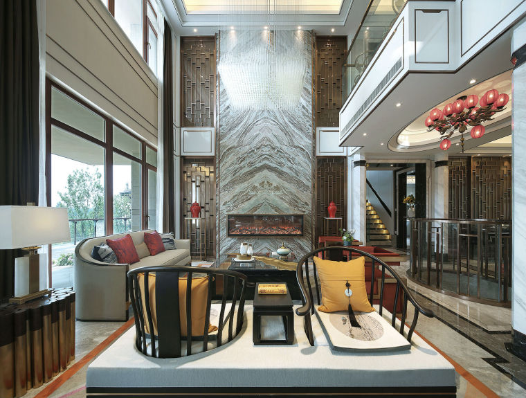 泰国曼谷走廊别墅资料下载-亿城燕西华府中式风格别墅