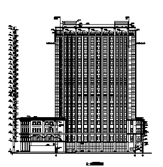 塔式高层cad资料下载-某高层框剪结构塔式酒店建筑全套图