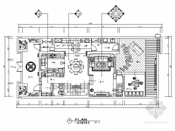 家具CAD贴图资料下载-[苏州]中式风格别墅室内装修设计CAD施工图（含效果图）
