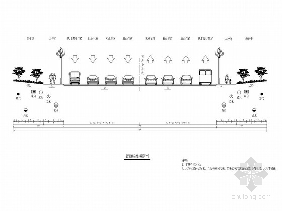 [四川]城市景观大道排水工程施工图设计54张-管线标准横断面 