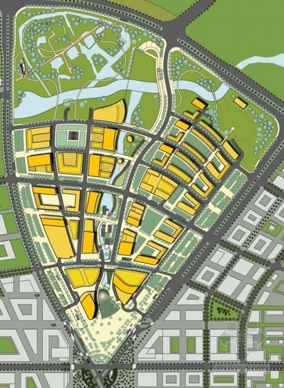 [上海]可持续型城市综合体设计方案文本-可持续型城市综合体总平面图 