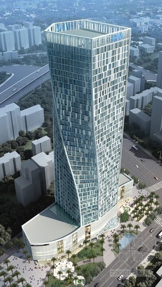280m框筒金融大厦资料下载-[广东]39层框筒金融发展大厦结构施工图（曲面造型）