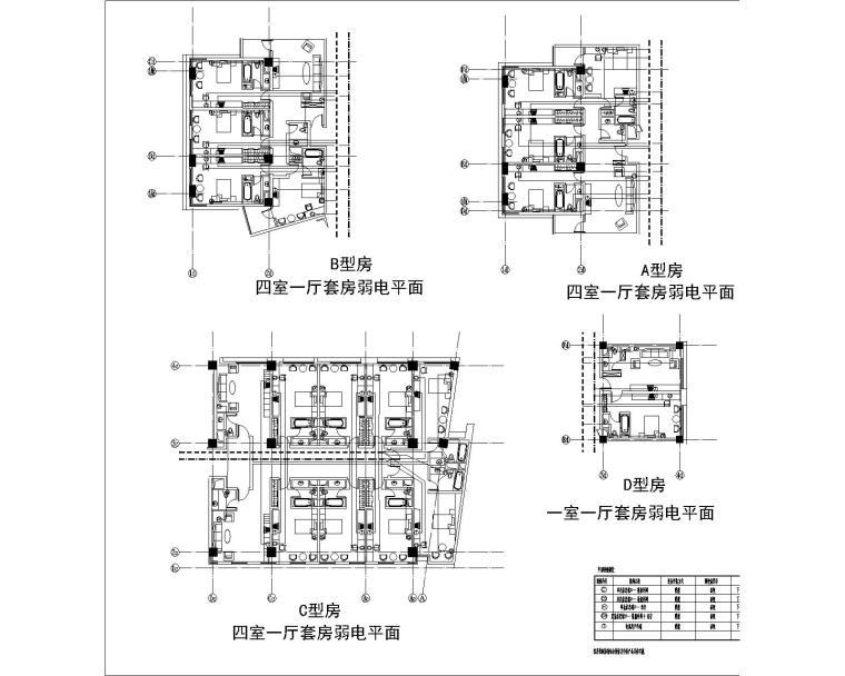 [上海]某教育建筑电气施工图（含消防、广播及自控等图纸）-弱电平面图
