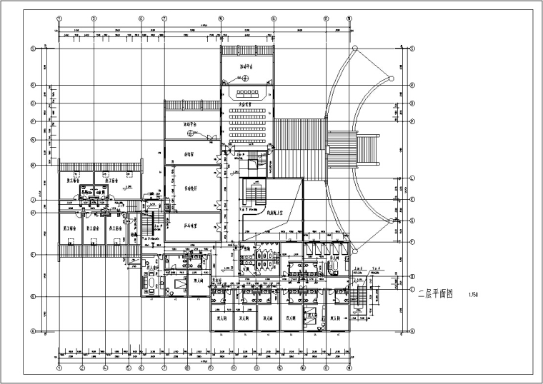 某中式仿古多层接待中心建筑设计方案施工图CAD-7