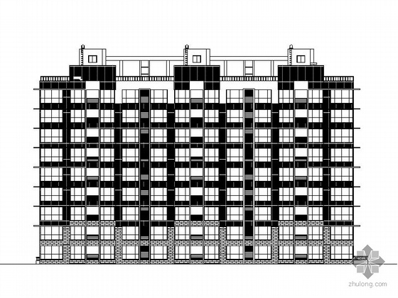 海湾住宅楼资料下载-某金海湾九层板式住宅楼建筑方案图