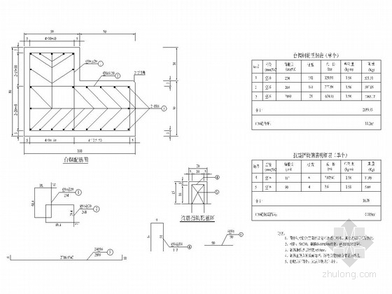 [浙江]现浇混凝土板桥施工图设计25张-桥涵台帽配筋图 