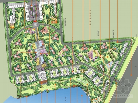 别墅项目规划总平面图资料下载-[武汉]结构主义现代居住区景观规划设计方案