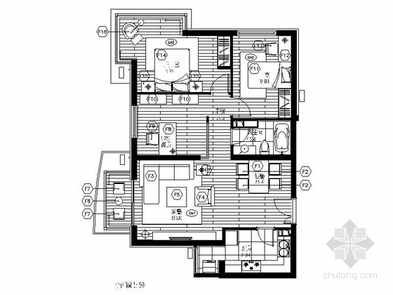 北京住宅三居室资料下载-[北京]西二环现代高档三居室装修图