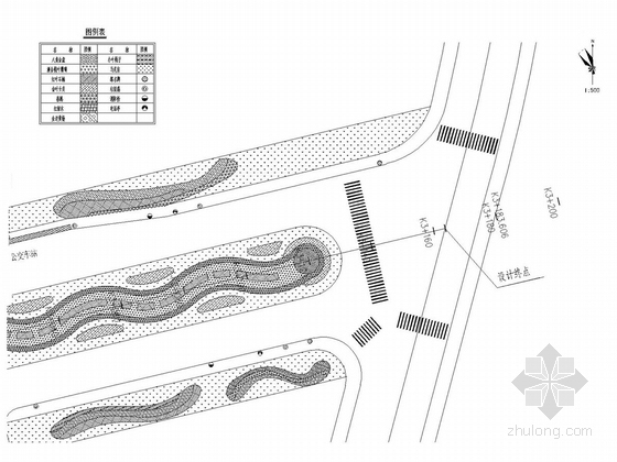 [长沙]学士路道路工程绿化施工图-地被种植平面图