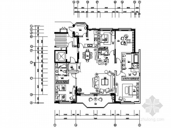 古典装修设计效果图资料下载-[上海]新古典四居室内装修设计图（含实景）