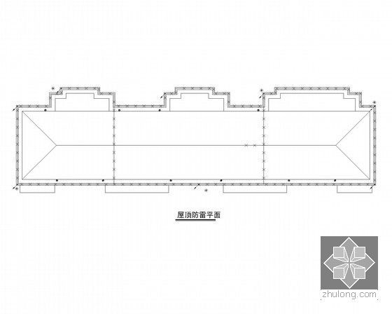 [浙江]住宅小区水泵改造及公共厕所电气设计施工图纸107张-屋顶防雷平面