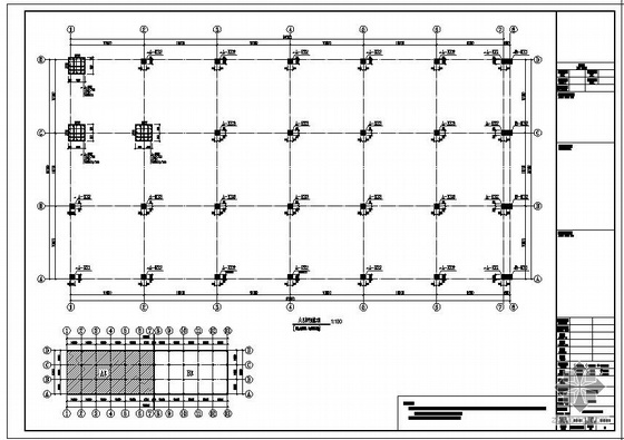 单层混凝土框架厂房计算资料下载-某单层框架厂房结构设计图