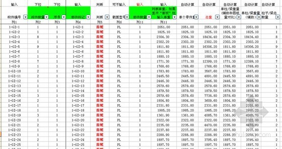 钢结构油漆面积折算公式资料下载-钢结构计算表(函数公式)