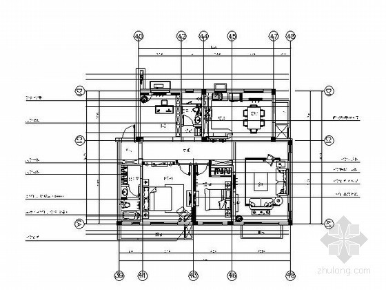 室内平面图130平方米资料下载-[大连]130平米精装三居样板房施工图（含实景）