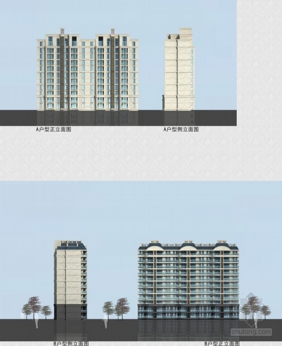 [安徽]大型住宅区规划及单体设计方案文本-立面图