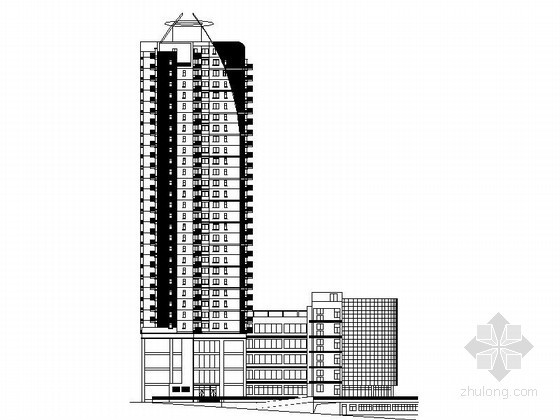 高层入户立面资料下载-某三十层商住楼建筑施工图（带入户花园）