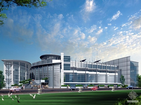 现代仓储资料下载-[东莞]某现代化商业城建筑方案（带设计说明）